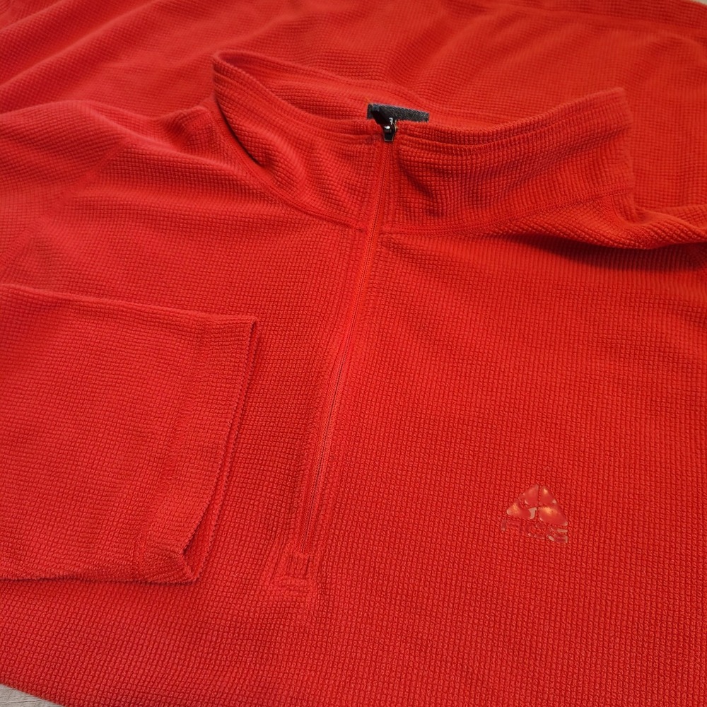 Nike ACG Mens XXL Orange Waffle Knit Quarter Zip Pullover‎ Mock Neck Polyester